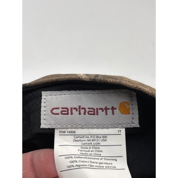 Carhartt Women's Camouflage Real Tree Pink Stitching Logo Trucker Hat - Picture 7 of 9